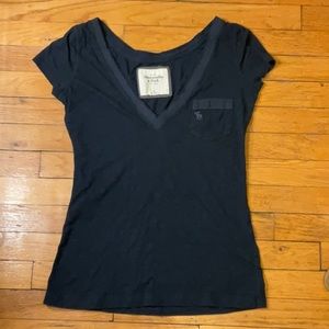 Abercrombie and Fitch Medium Navy Blue V Neck TShirt